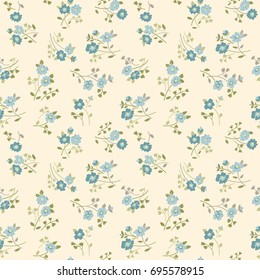 Seamless colorful floral pattern in folk style with flowers, leaves. Hand drawn. Vector illustration