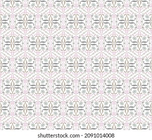 Patrón floral de colores sin inconfundibles. Patrón geométrico de flor gris, beige, verde y rosa multicolor.