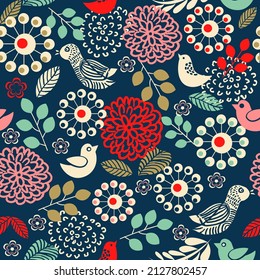 Nahtlose bunter Blumenmuster. Handgezeichnet. Vektorgrafik. Blumenverzierungen können für Tapeten, Wickelpapier, Textilien, Einladung, Grußkarte, Druck, Web-Hintergrund verwendet werden.