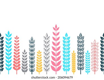 Seamless colorful floral pattern on white background