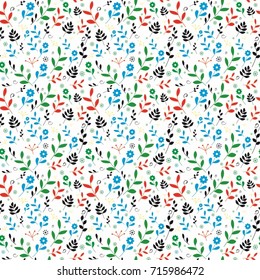 Seamless colorful floral pattern. Vector illustration.