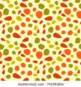 Seamless colorful floral pattern. Vector abstract background with leaves. Patterned paper wallpaper for scrapbooking