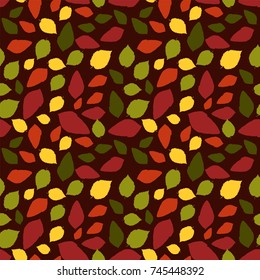 Seamless colorful floral pattern. Vector abstract background with leaves. Patterned wallpaper for scrapbooking