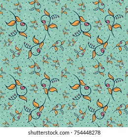 Seamless colorful floral pattern. Vector background with abstract flowers. Patterned paper wallpaper for scrapbooking