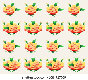 Seamless colorful floral patterns vector outlines illustration background. Colorful seamless pattern of rose flower in an abstract creative template design