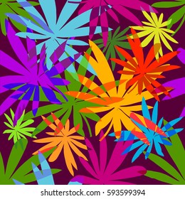 Seamless colorful floral patterns. Vector
