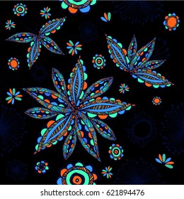 Seamless colorful floral patterns. Vector