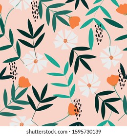 Seamless colorful floral surface pattern background vector illustration for design