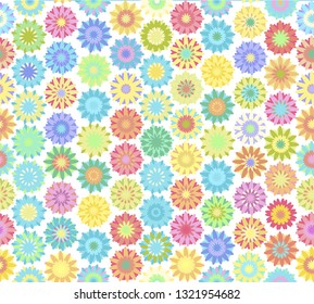 Seamless colorful floral vector pattern, pastel palette