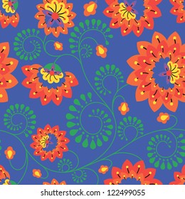Seamless colorful flower pattern