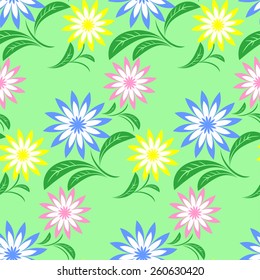 Seamless colorful flower Pattern.