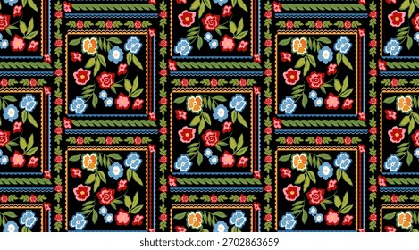 Patrón de flores coloridas sin costuras. Dibujar a mano el patrón abstracto