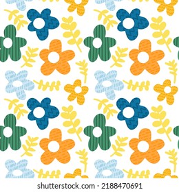 Seamless colorful flowers. Patterns for decoration. Wrapping paper, bedding, fabric pattern.