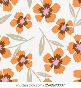 Seamless colorful flowers vector for fashion prints, wrapping, textile, paper, wallpaper.