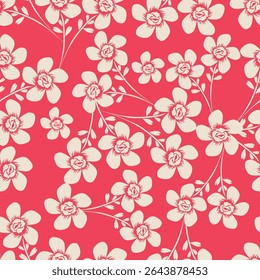 Seamless colorful flowers vector for fashion prints, wrapping, textile, paper, wallpaper.