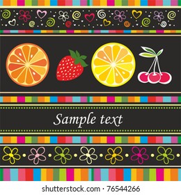 seamless colorful fruit background. Vector illustration