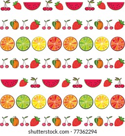 seamless colorful fruit background. Vector illustration