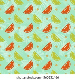 seamless colorful fruit with gold dot glitter pattern background