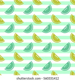 seamless colorful fruit  pattern on stripe background