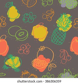 seamless colorful fruits pattern