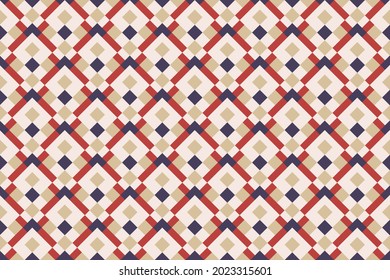 Seamless colorful geometric casual allover textile print block. Common geometric motif pattern classy background. Modern art color plaid design. Abstract minimalist geometrical ornament graphic style