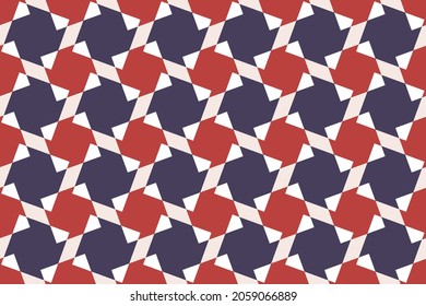 Seamless colorful geometric casual allover textile print block. Common geometric motif pattern classy background. Modern color plaid design. Abstract minimalist geometrical ornament graphic style
