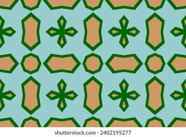 Seamless colorful geometric casual allover textile print block. Common geometric motif pattern classy background
