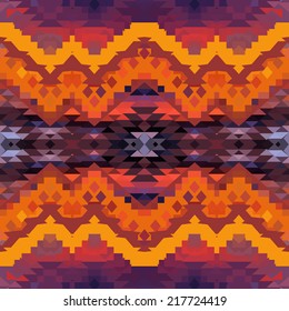 Seamless colorful geometric ethnic pattern