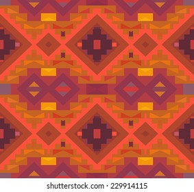 Seamless colorful geometric ethnic pattern