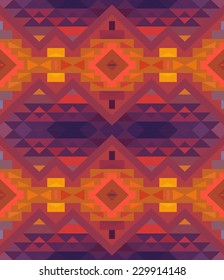 Seamless colorful geometric ethnic pattern