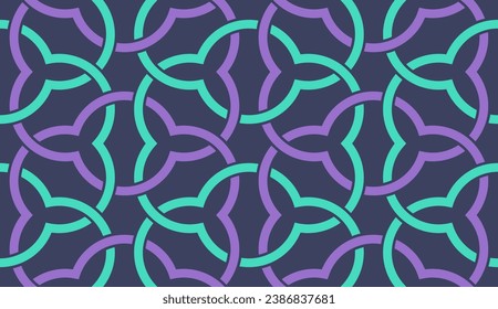 Seamless colorful geometric interlacing pattern vector