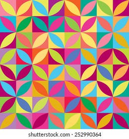 Seamless Colorful Geometric Leaf Pattern. Texture Background.