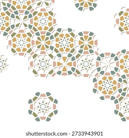 Patrón geométrico colorido inconsútil del mandala, fondo ornamental árabe auténtico