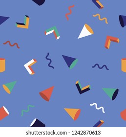 Seamless colorful  geometric Memphis pattern