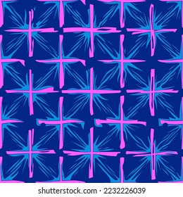 Seamless colorful geometric pattern. Сross elements in a single Composition. It is possible to use this ornament 
for modern fabric, bathroom or kitchen tiles, wallpaper, foil and more.