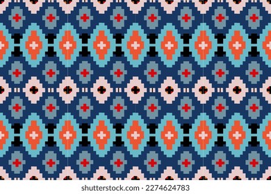 seamless colorful geometric pattern. Ethnic vector texture,ethnic pattern design for background or wallpaper seamless pattern. Design for fabric, curtain, background, carpet, wallpaper, clothing, wrap