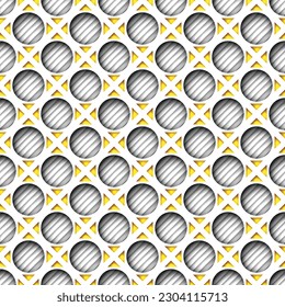 Seamless Colorful Geometric Pattern, Hole Imitation. Endless Modern Mosaic Texture.  Fabric Textile, Wrapping Paper, Wallpaper. Vector 3d Illustration. Abstract Art