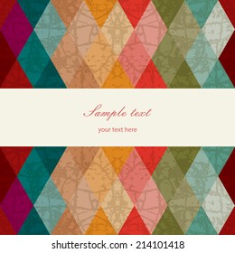 Seamless colorful geometric pattern with place for your text