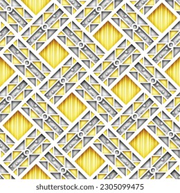 Patrón geométrico inexorable y colorido con Rombuses. Textura moderna sin fin de mosaico.  Tejido, Papel de envolver, Papel tapiz. Ilustración del vector 3d. Arte abstracto