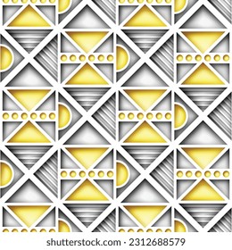 Patrón geométrico inmaculado con triángulos. Textura moderna sin fin de mosaico.  Tejido, Papel de envolver, Papel tapiz. Ilustración del vector 3d. Arte abstracto