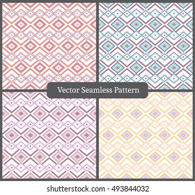 Seamless colorful geometric pattern, Vector set