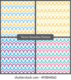 Seamless colorful geometric pattern, Vector set
