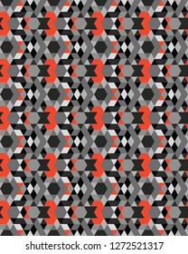 Seamless  colorful geometric polygons  patterns, design for packaging, print, covers, wrapping, fabric, paper, interior