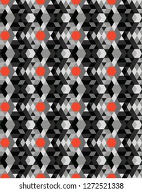 Seamless  colorful geometric polygons  patterns, design for packaging, print, covers, wrapping, fabric, paper, interior