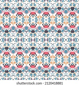 Seamless colorful geometric texture pattern. Spring black, blue, pink and yellow geometric pattern.