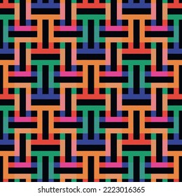 Seamless colorful geometric tile pattern design. illustration, fashion, interior, wrapping, wall arts, fabric , packaging , web, banner, app, wallpaper