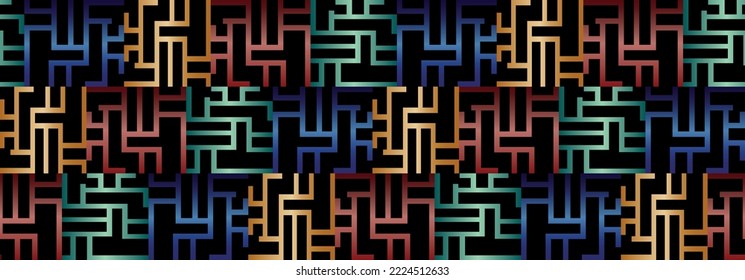 Seamless colorful gradient line motif pattern. banner design vector