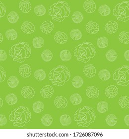 Impresionante textura de patrón de repollo vectorial dibujado a mano. Producto vegetariano orgánico. Vector para embalaje de diseño, envoltura, fondo, banner, afiche, portátil, invitación, libro de colores.