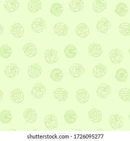 Seamless colorful hand drawn vector cabbage pattern texture. Organic vegetarian product. Vector for design packaging, wrapping, background, banner, poster, notebook, invitation, color book.