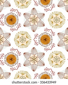Seamless colorful hand-drawn pattern, ornamental vector EPS10